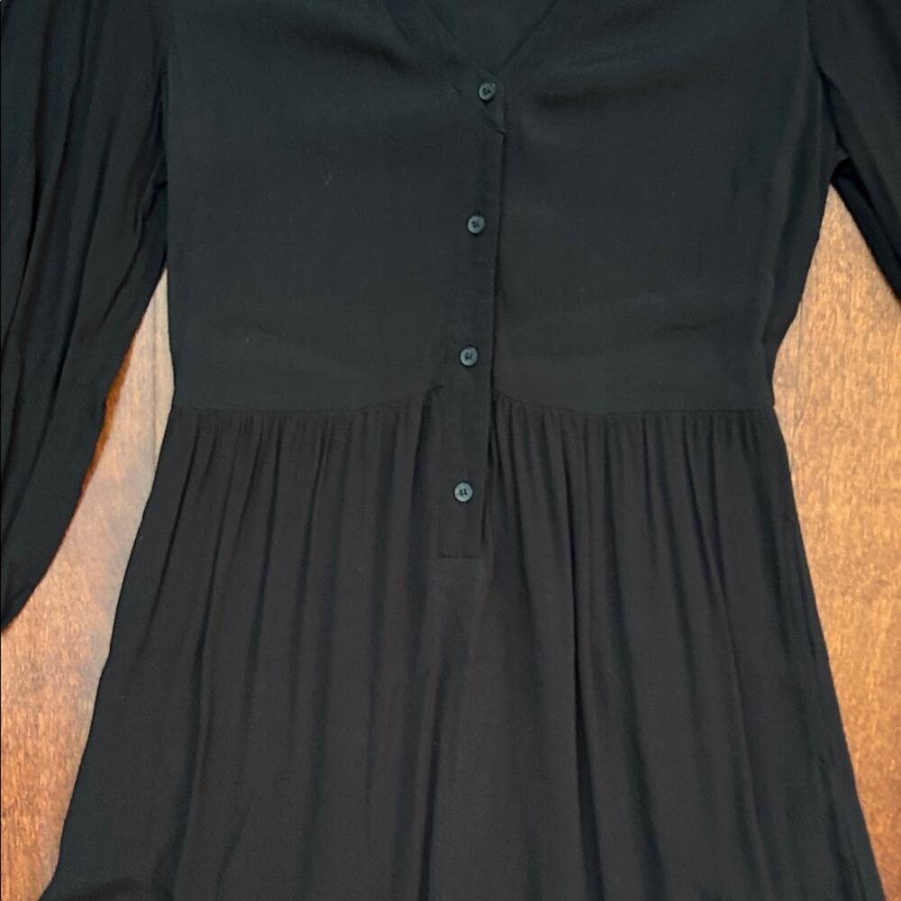 Chelsea28 Black Tiered Tea Length Dress with 3/4 Sleeves, Size XS - Picture 7 of 13